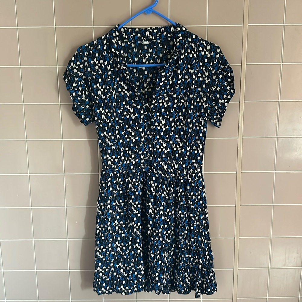 Short Sleeve Abstract Print Dress 💙